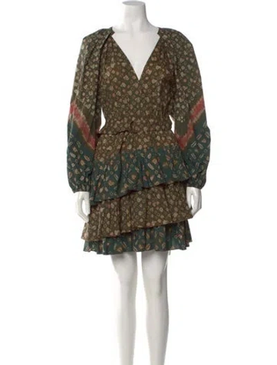 Pre-owned Ulla Johnson Printed Mini Dress In Green