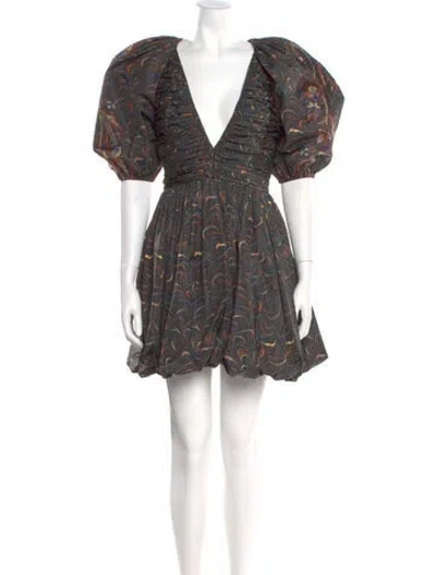 Pre-owned Ulla Johnson Printed Mini Dress In Green