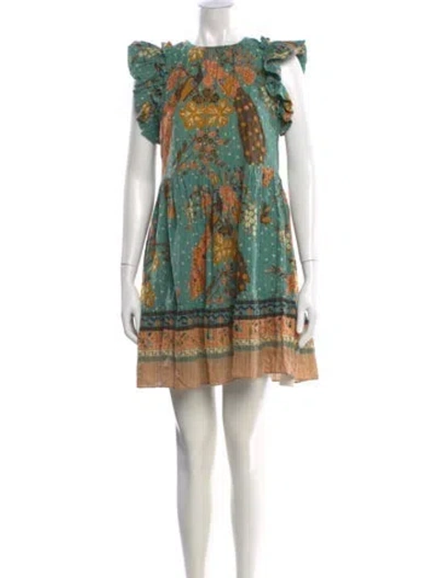 Pre-owned Ulla Johnson Printed Mini Dress In Green