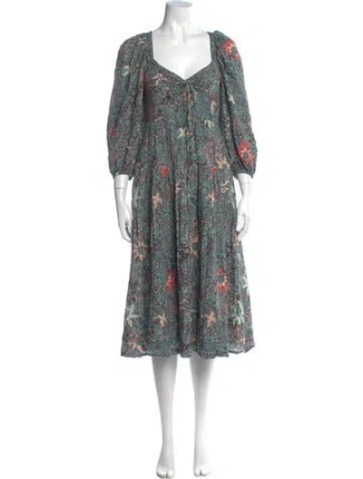 Pre-owned Ulla Johnson Printed Mini Dress In Green