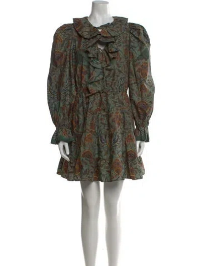 Pre-owned Ulla Johnson Printed Mini Dress In Green