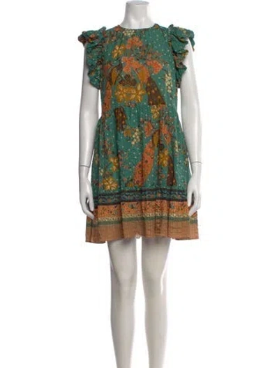 Pre-owned Ulla Johnson Printed Mini Dress In Green