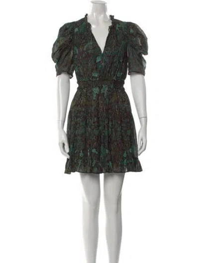 Pre-owned Ulla Johnson Printed Mini Dress In Green