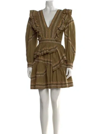 Pre-owned Ulla Johnson Printed Mini Dress In Green
