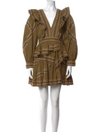 Pre-owned Ulla Johnson Printed Mini Dress In Green
