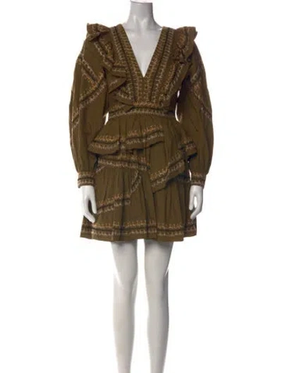 Pre-owned Ulla Johnson Printed Mini Dress In Green