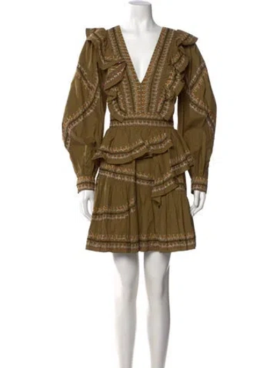 Pre-owned Ulla Johnson Printed Mini Dress In Green