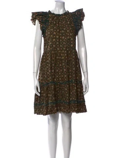 Pre-owned Ulla Johnson Printed Mini Dress In Green