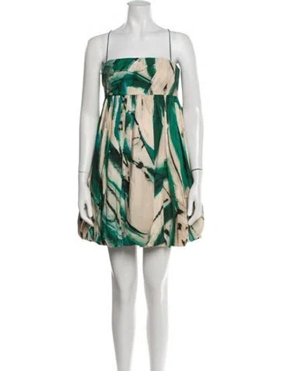 Pre-owned Ulla Johnson Printed Mini Dress In Green