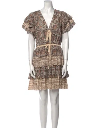Pre-owned Ulla Johnson Printed Mini Dress In Neutral