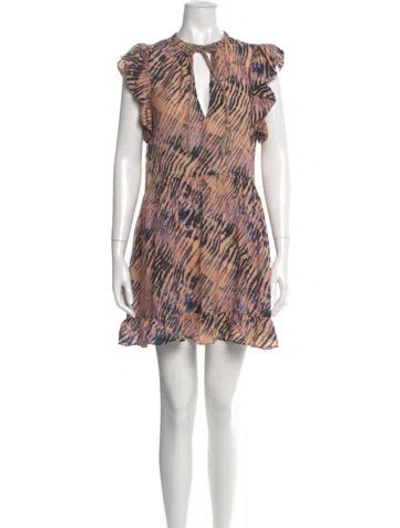 Pre-owned Ulla Johnson Printed Mini Dress In Neutral