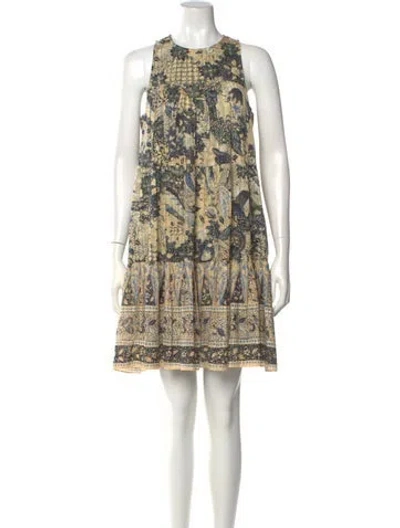 Pre-owned Ulla Johnson Printed Mini Dress In Neutral