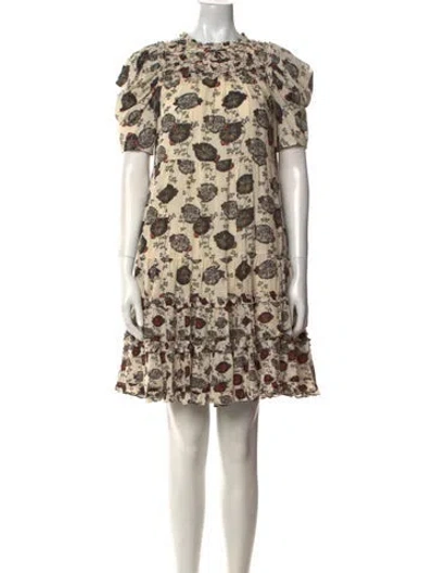 Pre-owned Ulla Johnson Printed Mini Dress In Neutral