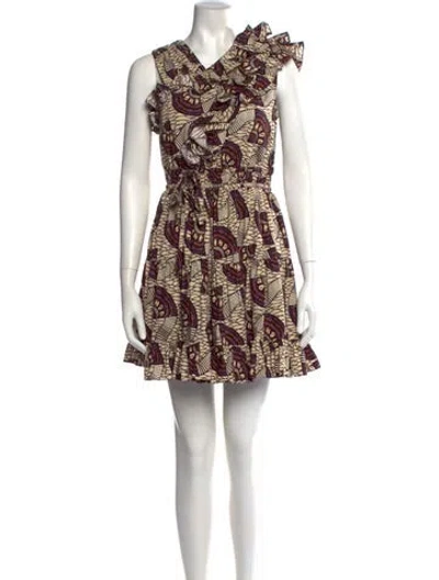 Pre-owned Ulla Johnson Printed Mini Dress In Neutral