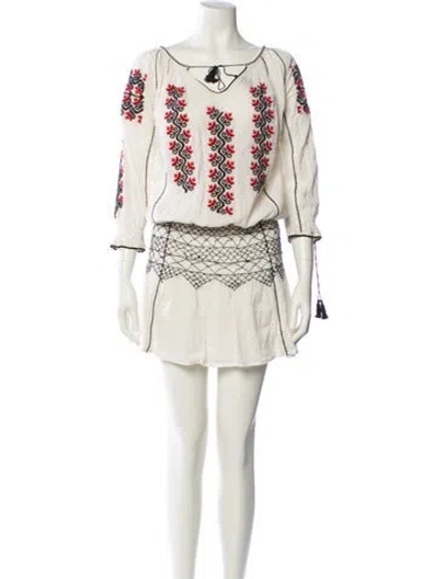 Pre-owned Ulla Johnson Printed Mini Dress In Neutral