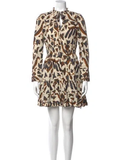 Pre-owned Ulla Johnson Printed Mini Dress In Neutral