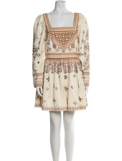 Pre-owned Ulla Johnson Printed Mini Dress In Neutral