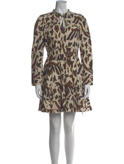 Pre-owned Ulla Johnson Printed Mini Dress In Neutral