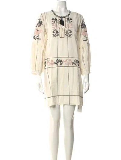 Pre-owned Ulla Johnson Printed Mini Dress In Neutral