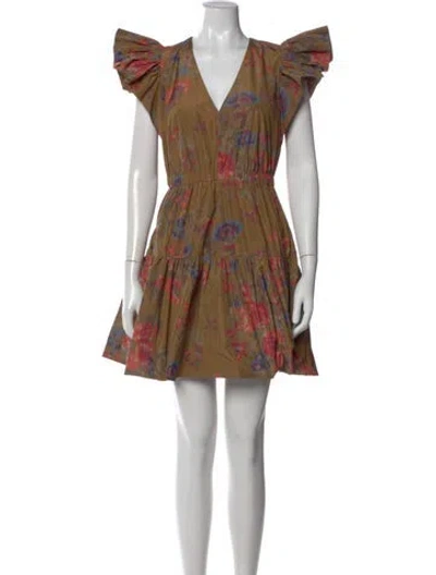 Pre-owned Ulla Johnson Printed Mini Dress In Neutral