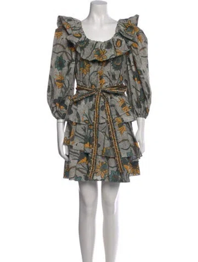 Pre-owned Ulla Johnson Printed Mini Dress In Neutral