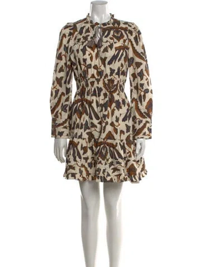 Pre-owned Ulla Johnson Printed Mini Dress In Neutral