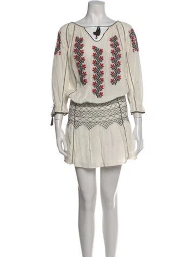 Pre-owned Ulla Johnson Printed Mini Dress In Neutral