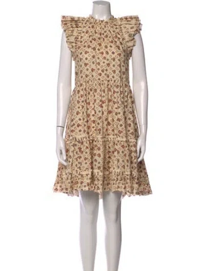 Pre-owned Ulla Johnson Printed Mini Dress In Neutral