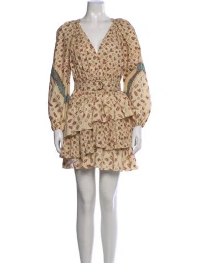 Pre-owned Ulla Johnson Printed Mini Dress In Neutral