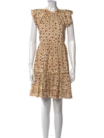 Pre-owned Ulla Johnson Printed Mini Dress In Neutral