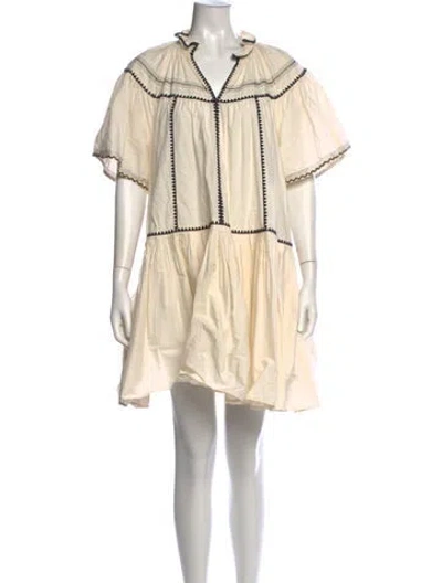 Pre-owned Ulla Johnson Printed Mini Dress In Neutral