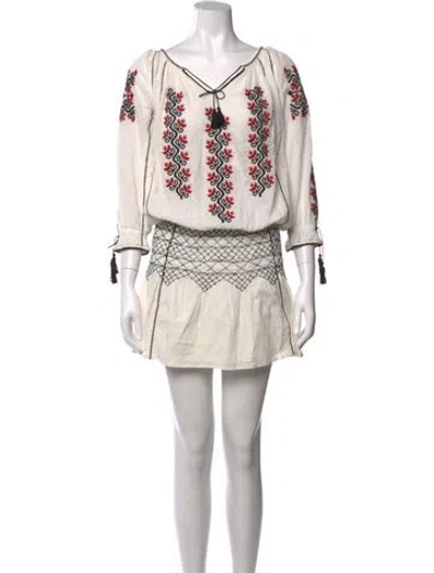 Pre-owned Ulla Johnson Printed Mini Dress In Neutral