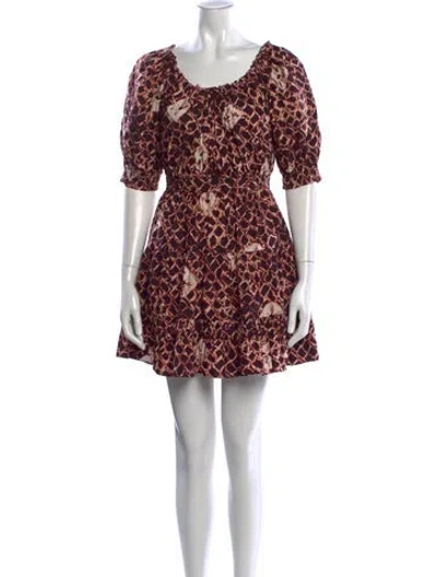 Pre-owned Ulla Johnson Printed Mini Dress In Neutral