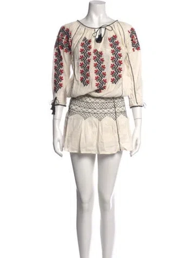 Pre-owned Ulla Johnson Printed Mini Dress In Neutrals