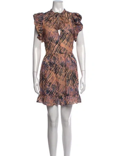 Pre-owned Ulla Johnson Printed Mini Dress In Neutrals