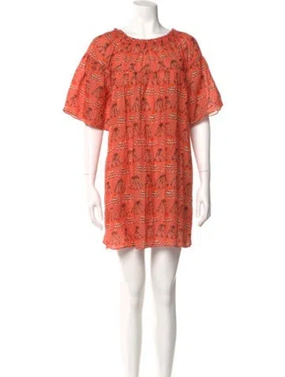 Pre-owned Ulla Johnson Printed Mini Dress In Orange