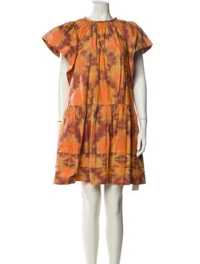 Pre-owned Ulla Johnson Printed Mini Dress In Orange