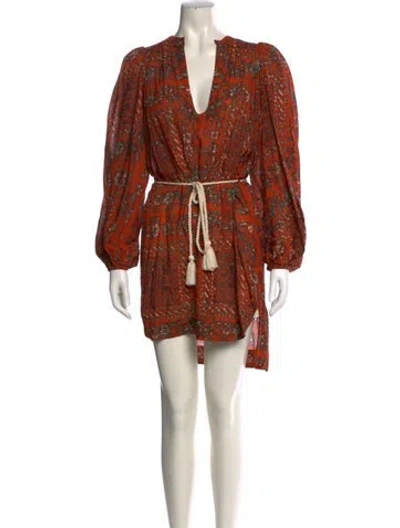 Pre-owned Ulla Johnson Printed Mini Dress In Orange
