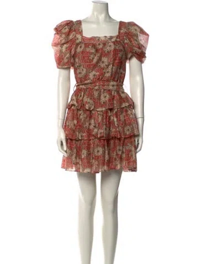 Pre-owned Ulla Johnson Printed Mini Dress In Orange