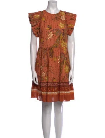 Pre-owned Ulla Johnson Printed Mini Dress In Orange