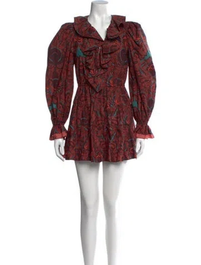 Pre-owned Ulla Johnson Printed Mini Dress In Orange