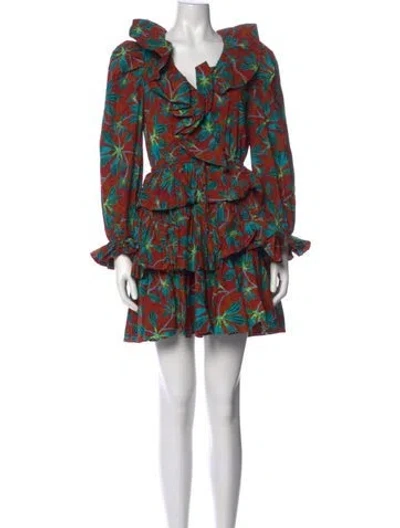 Pre-owned Ulla Johnson Printed Mini Dress In Orange