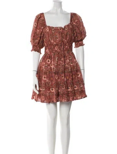 Pre-owned Ulla Johnson Printed Mini Dress In Orange