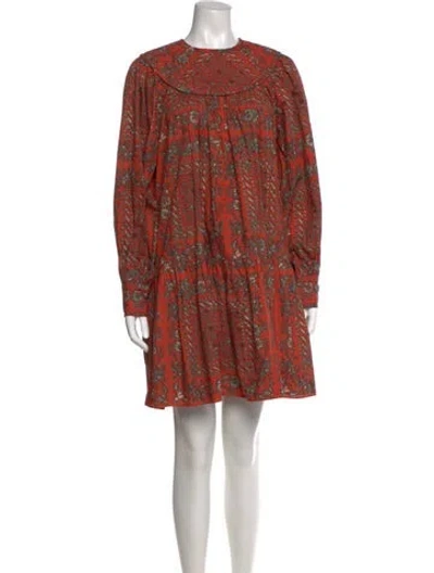 Pre-owned Ulla Johnson Printed Mini Dress In Orange