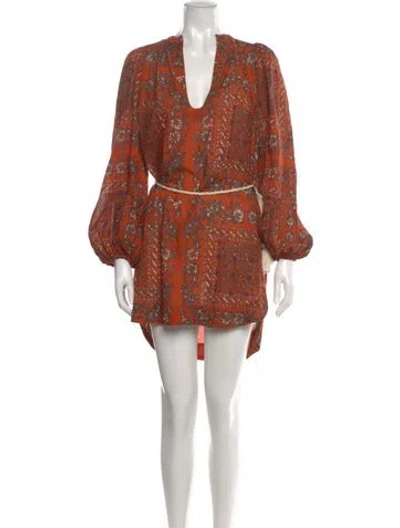 Pre-owned Ulla Johnson Printed Mini Dress In Orange