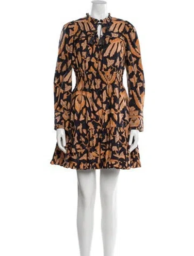 Pre-owned Ulla Johnson Printed Mini Dress In Orange