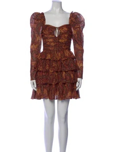 Pre-owned Ulla Johnson Printed Mini Dress In Orange