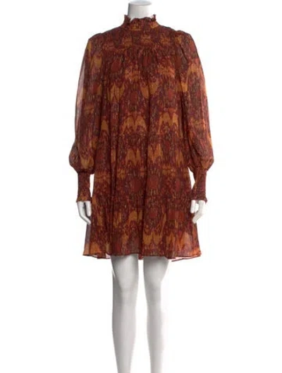 Pre-owned Ulla Johnson Printed Mini Dress In Orange