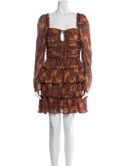 Pre-owned Ulla Johnson Printed Mini Dress In Orange