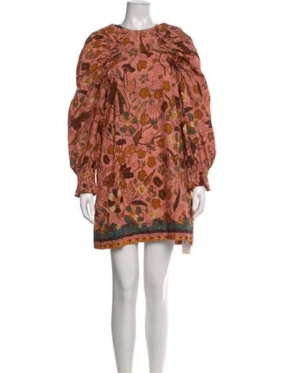 Pre-owned Ulla Johnson Printed Mini Dress In Pink